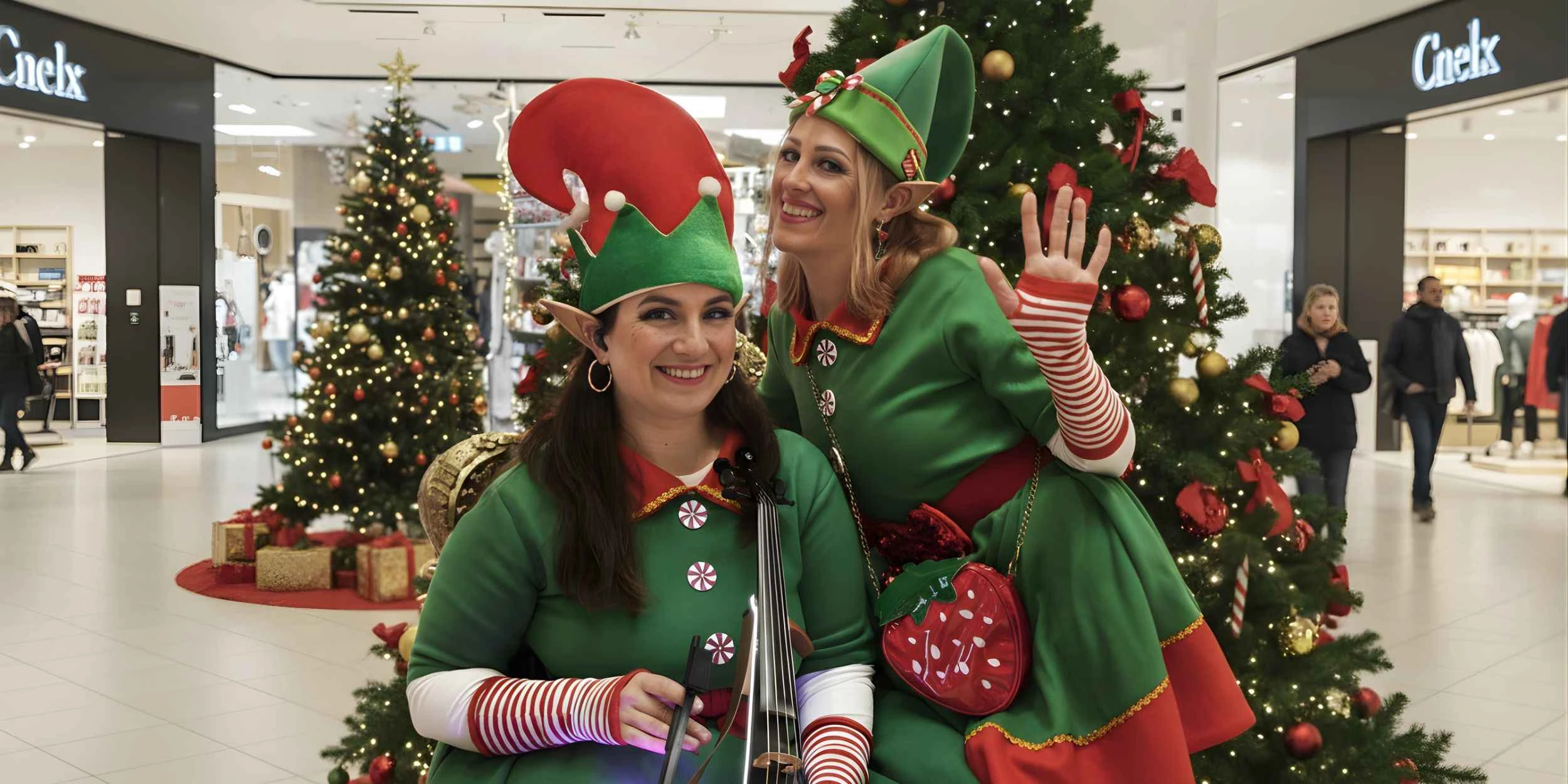 Weihnachtselfen Walking Act Show