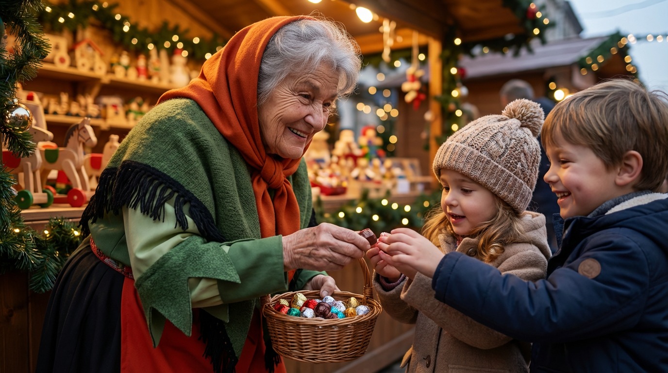 Hexe Befana mit Kindern