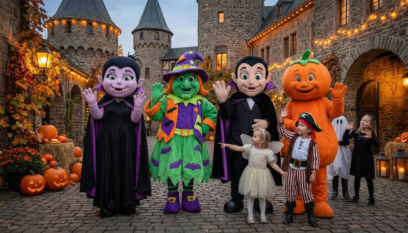 Halloween Familie Walking Acts mit Kindern