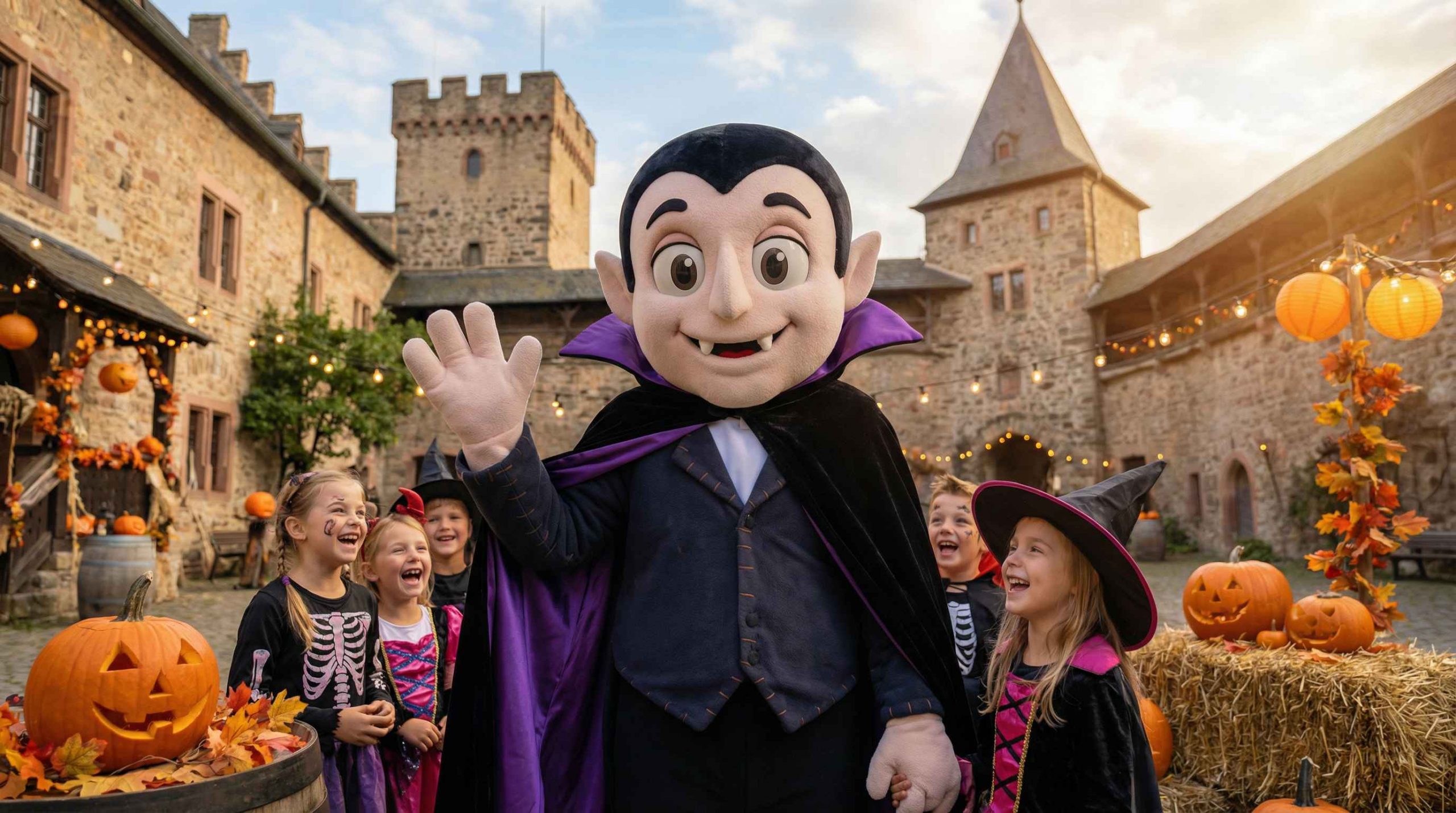 Dracula Walking Act mit Kindern