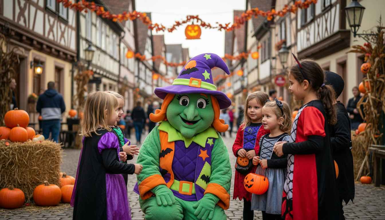 Hexe Walking Act mit Kindern