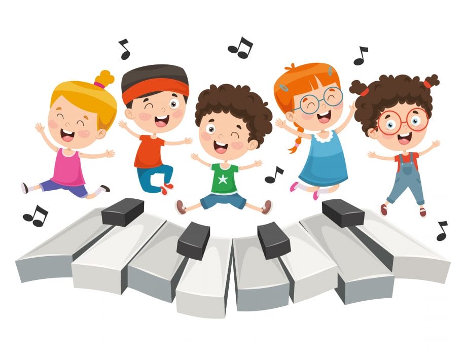 Kinder machen gemeinsam Musik am Klavier