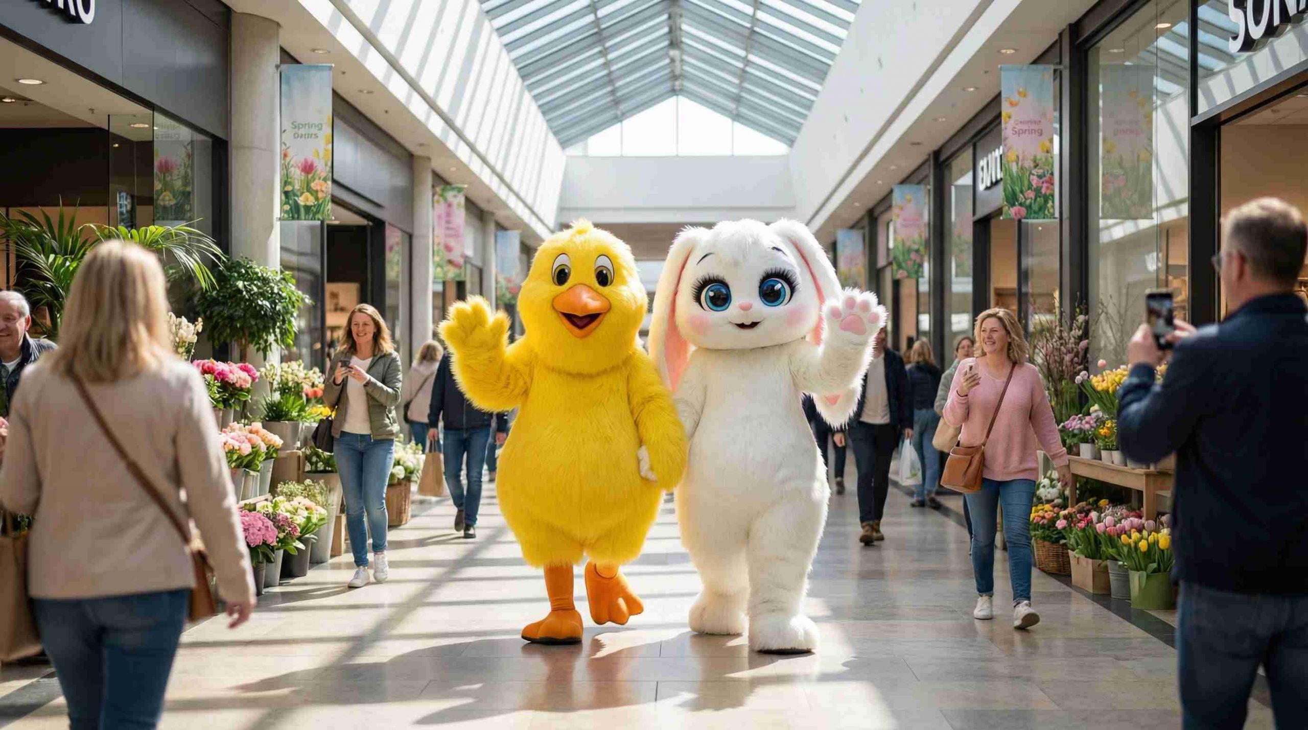 Küken und Hase bei einer Kinderveranstaltung