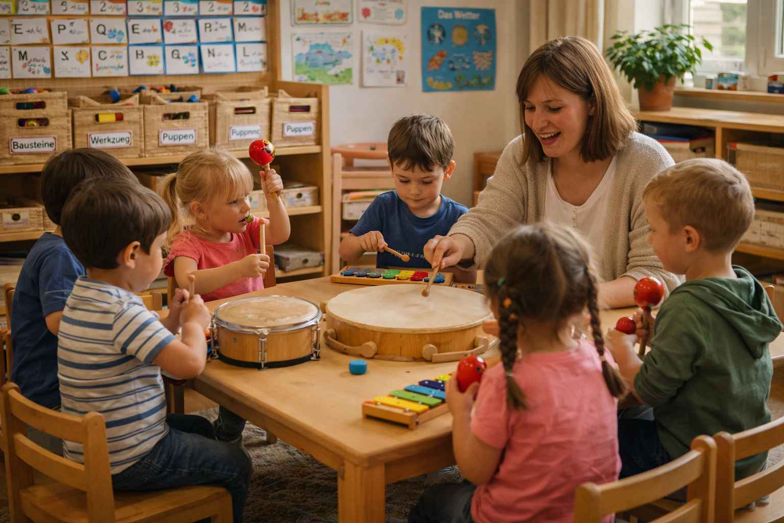 Musikalische Produktion eines Kindersongs