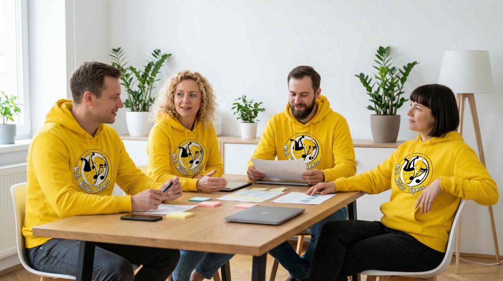 KidsKulturSpass Team bei der Planung eines individuellen Kindersongs